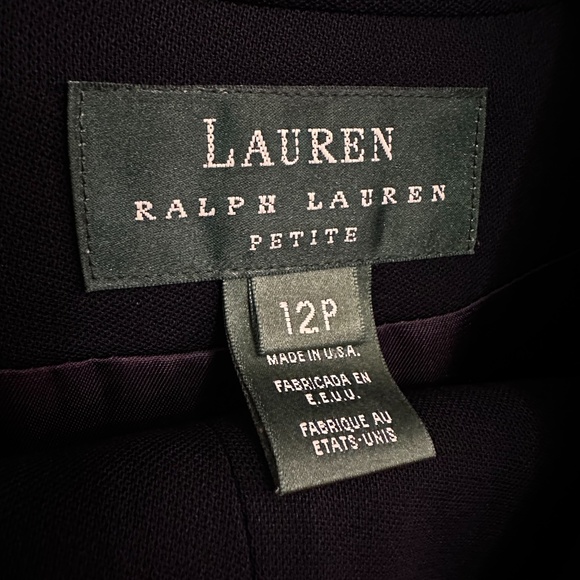 LAUREN - RALPH LAUREN Navy Blue, 3 Button, Crested Blazer, 12P, 100% PURE WOOL - Picture 11 of 16
